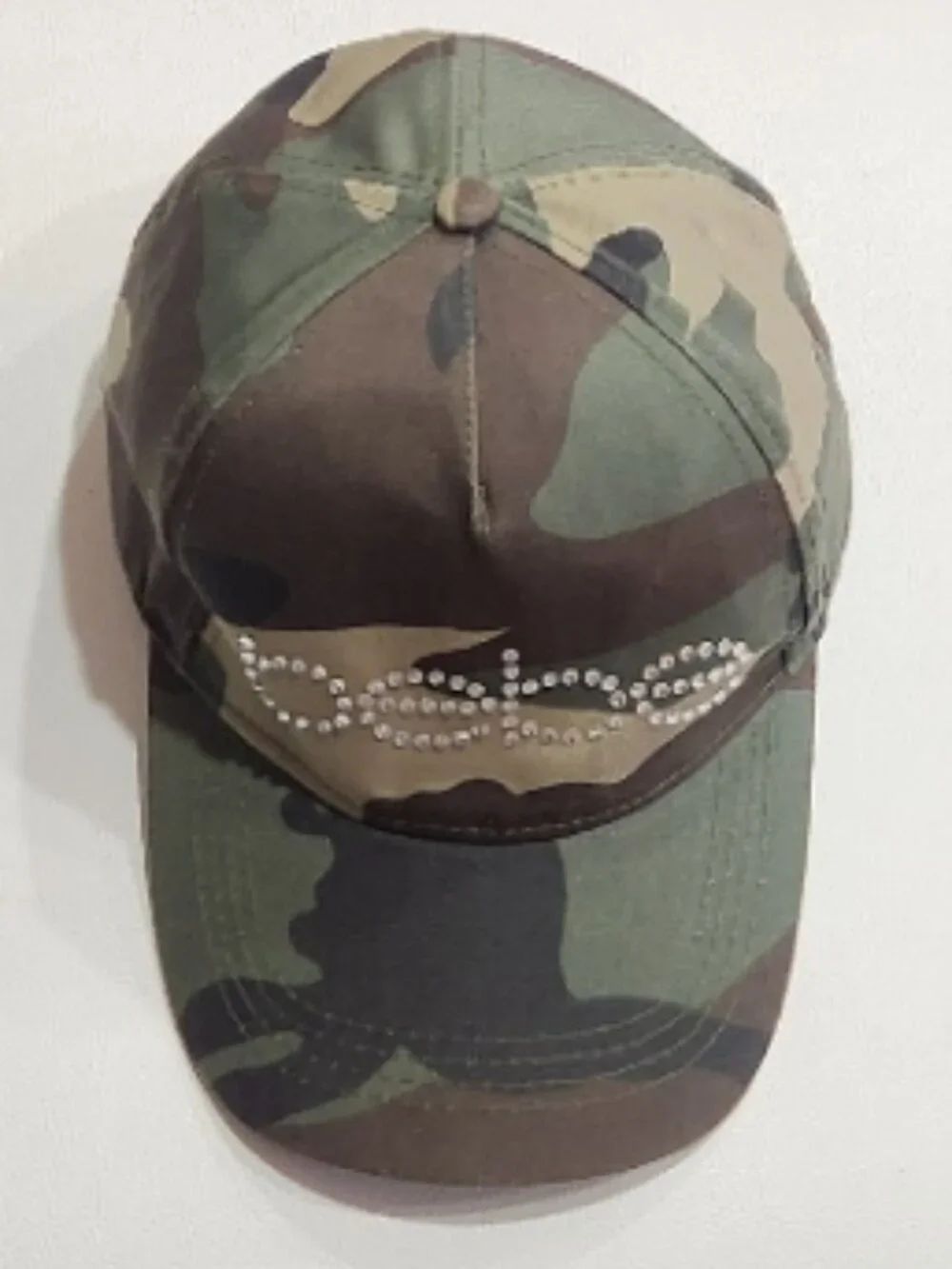 💥HOT ITEM💥Y2K Bebe Camo Logo Hat Embellished With Swarovski Crystals